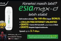 Modem Esia Max-D Gratis 2 Bulan Internet Unlimited