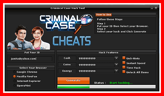 criminal case cheats