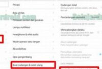 Reset Melalui Menu Pengaturan