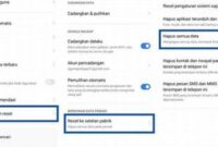 Reset Melalui Pengaturan