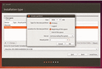 partisi ubuntu free space