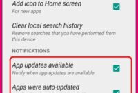 cara menonaktifkan pembaharuan aplikasi android
